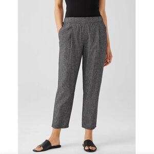 Eileen Fisher Hemp Cotton Grid Tapered Pant